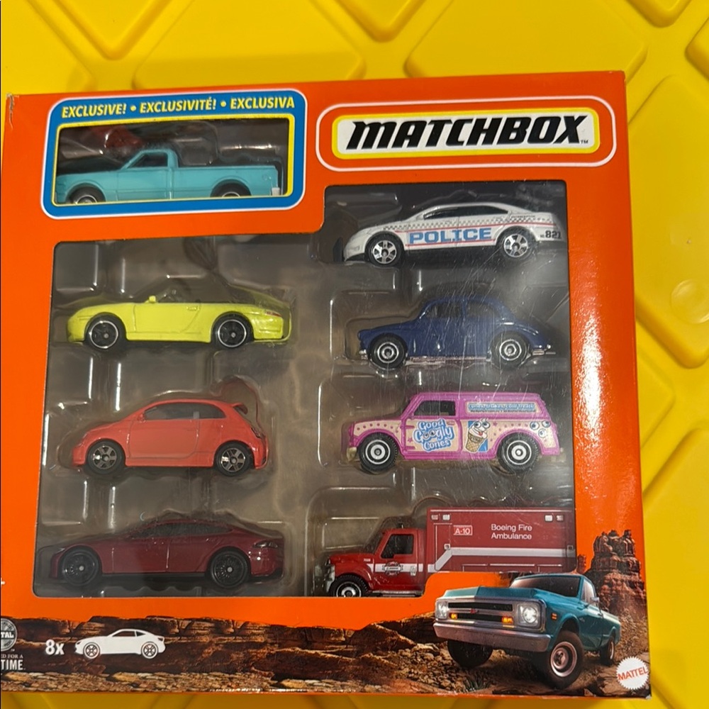 Match Red and Yellow Die-Cast Toy Cars Set